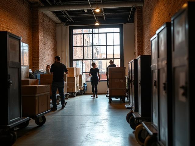 Team moving a creative agency in DUMBO, Brooklyn