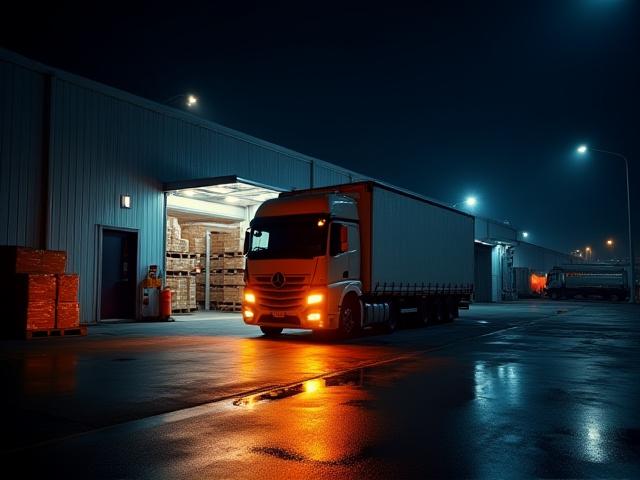 Night-time freight transportation delivery for a Brooklyn retailer