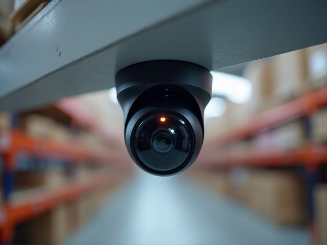 Security surveillance system monitoring commercial freight storage