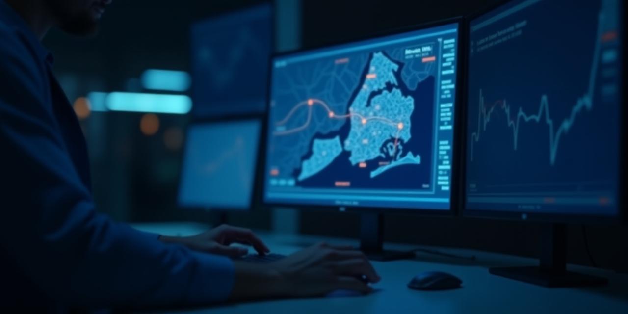 A professional Brooklyn logistics dispatcher monitoring secure delivery routes on a clean, modern interface